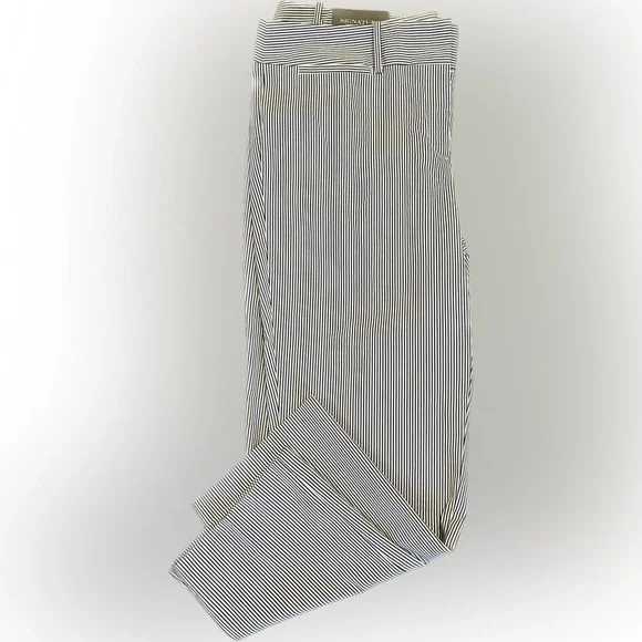 NWT Ann Taylor Factory Blue & White Pinstripe Cropped Trouser Women’s size 14 - Picture 9 of 9